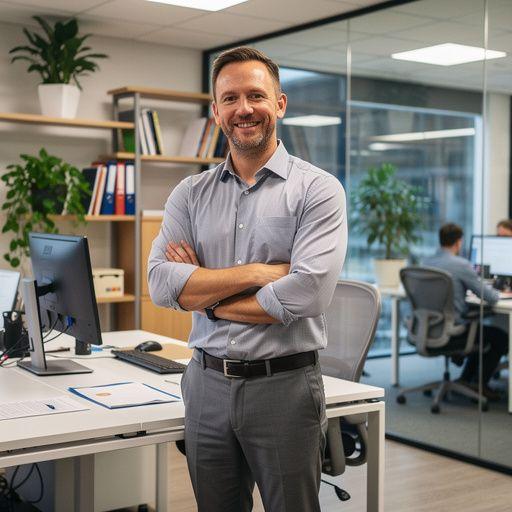 Persoană profesionistă care analizează date locale pentru a identifica probleme comunitare în birou modern.